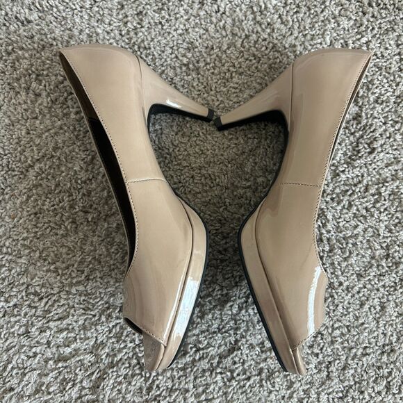 Bandolino Rainaa Pump Tan Peep Toe Sz 10.5 - Picture 5 of 6